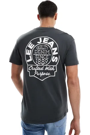 Lee Camiseta negra holgada con estampado trasero del logo de -Negro