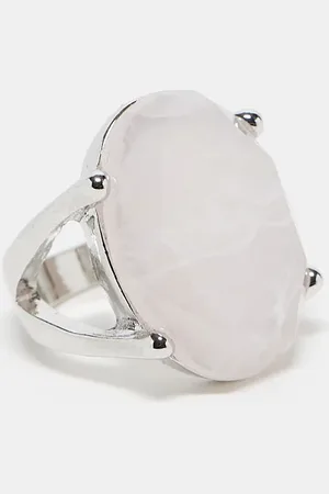 Reclaimed Anillo de estilo antiguo con piedra de cuarzo rosa de imitación de