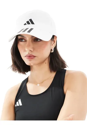 adidas Gorra de béisbol blanca con logo de 3 bandas de adidas Baseball