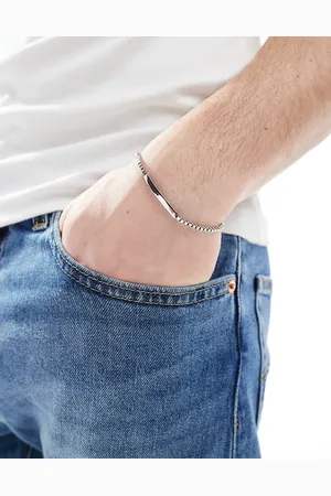 ASOS Pulsera plateada de cadena de eslabones cuadrados de