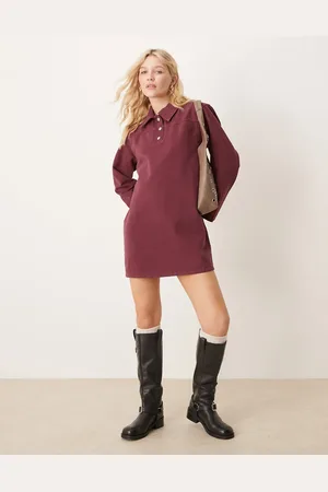 ASOS Vestido camisero vaquero color de -Morado
