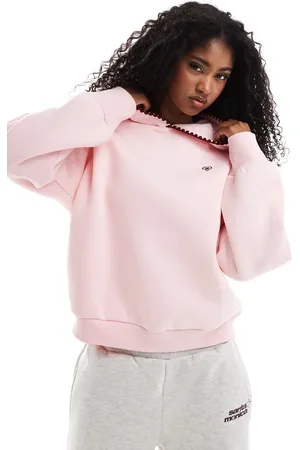 Miss Selfridge Sudadera extragrande con capucha, ribetes con pespuntes de festón y bordado de corazón de