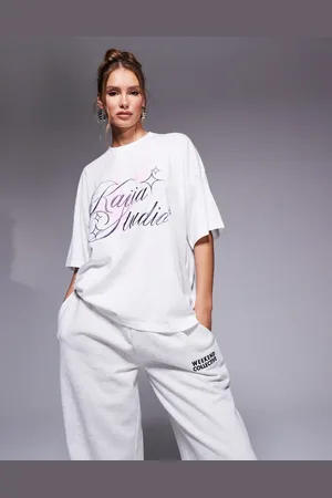 Kaiia Camiseta blanca y rosa con bordado gráfico de estrella Studio de -Multicolor