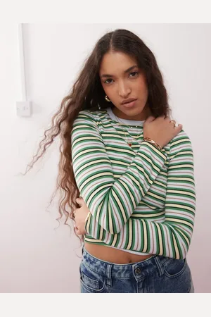Miss Selfridge Top azul a de manga larga de -Multicolor
