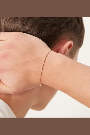 ASOS Pulsera de cadena de eslabones cuadrados de plata de ley chapada en oro de 14 quilates de