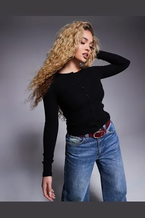 River Island Cárdigan abotonado de canalé de