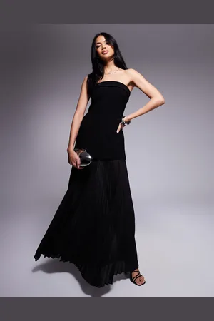 Forever New Vestido semilargo plisado de tejido transparente de