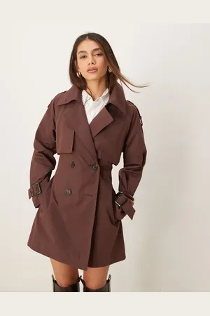 Abercrombie & Fitch Gabardina corta marrón de -Neutro