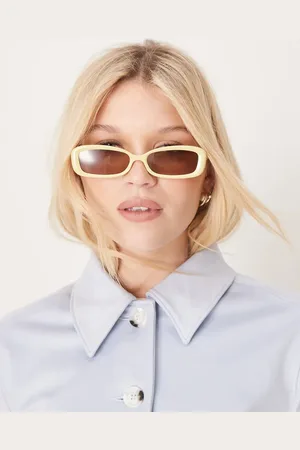 ASOS Gafas de sol pastel rectangulares con diseño estrecho biselado de