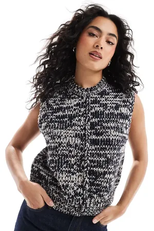 ASOS Chaleco y color avena con cuello redondo de punto de hilo retorcido de