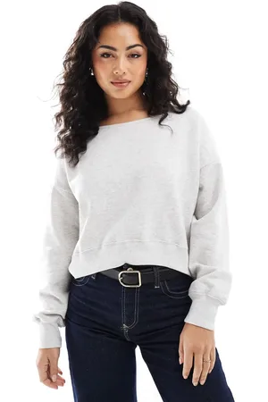 Hollister Sudadera de corte boyfriend con escote Bardot de