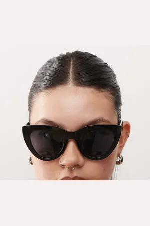 Monki Gafas de sol negras de estilo ojos de gato extragrandes redondeadas de