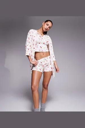 Kaiia Albornoz con estampado de rosas, cerezas y lazos y cinturón Mix & Match exclusivo de (parte de un conjunto)-Multicolor