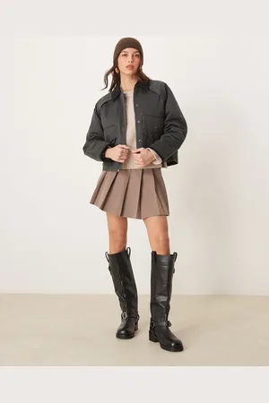 Abercrombie & Fitch Chaqueta corta negra utilitaria de estilo worker de