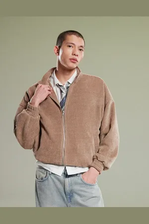 ASOS Chaqueta extragrande con cuello alzado de tejido gofrado de