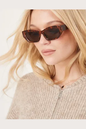 ASOS Gafas de sol marrones efecto carey estilo ojos de gato con diseño biselado de