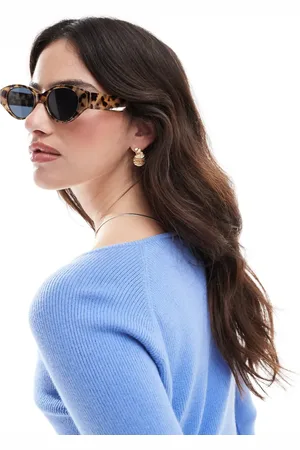 ASOS Gafas de sol color crema efecto carey ovaladas de