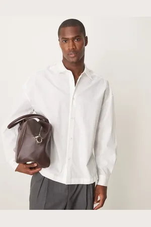 ASOS Camisa blanca extragrande con hombros caídos de