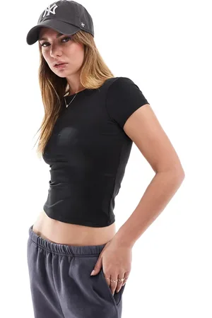 Cotton On Camiseta negra con cuello barco y espalda descubierta de Cotton On