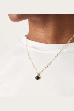 DesignB London Collar con colgante de piedra negra de