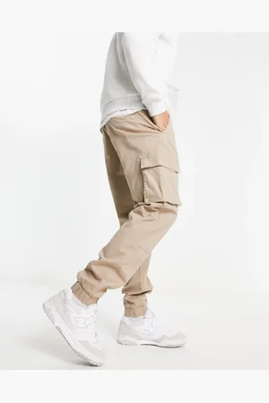 Only & Sons Pantalones cargo color piedra de corte tapered con bajos ajustados de -Beis neutro