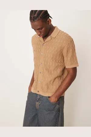 Abercrombie & Fitch Polo de manga corta con solapas resort y botones de punto de