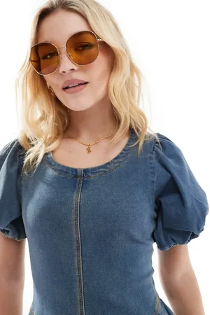ASOS Gafas de sol con montura extragrande redondeada estilo años 70 y lentes amarillas degradadas de