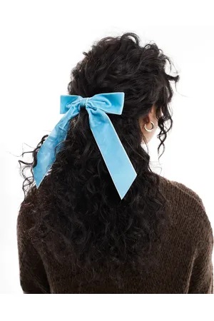 Easilocks Lazo azul pastel de terciopelo exclusivo de x ASOS