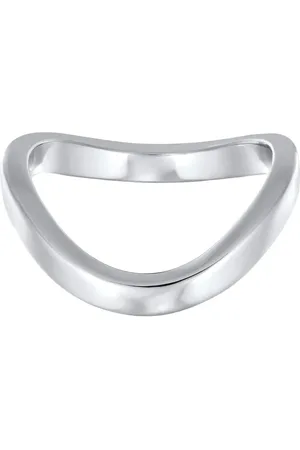 Elli Anillo apilable básico con diseño ondulado para mujer de