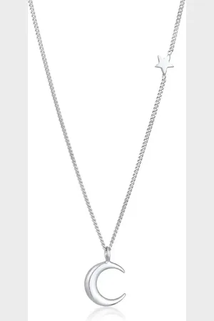 Elli Collar con colgante de media luna y detalle de estrella para mujer de plata de ley 925 de