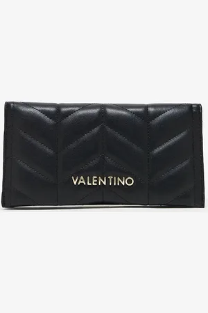 VALENTINO Monedero negro alargado con diseño guateado Petal de Valentino