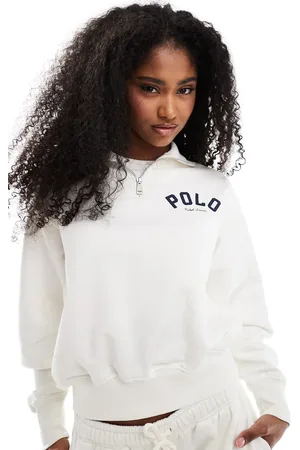 Ralph Lauren Sudadera blanco hueso con media cremallera de (parte de un conjunto)
