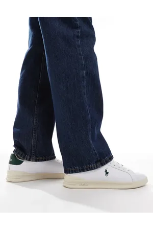 Ralph Lauren Zapatillas de deporte blancas con talonera y logo verdes Heritage Court de -Blanco