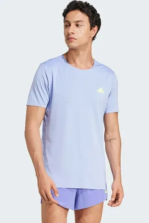 adidas Camiseta azul luminoso para correr Adizero de