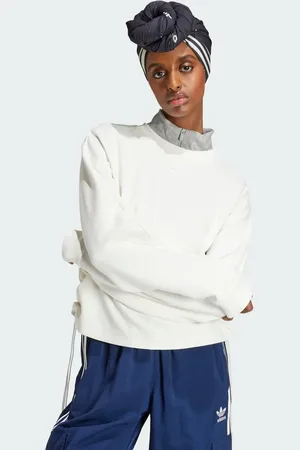 adidas Sudadera de corte suelto con 3 bandas y detalle fruncido de