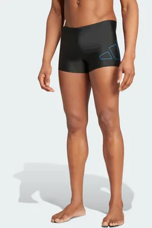 adidas Shorts de baño negros y azul real estilo bóxer Big Bars de