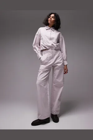 MANGO Pantalones pálido de corte tapered de (parte de un conjunto)