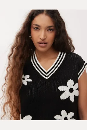 Miss Selfridge Chaleco con patrón floral de punto de