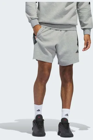 adidas Pantalones cortos gris jaspeado medio unisex de estilo baloncesto Spacer de