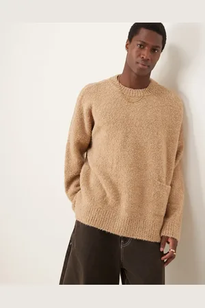 ASOS Jersey de corte cuadrado ultragrande con bolsillo de punto texturizado de -Neutro