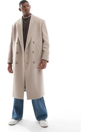 River Island Abrigo color arena con doble botonadura de - neutro