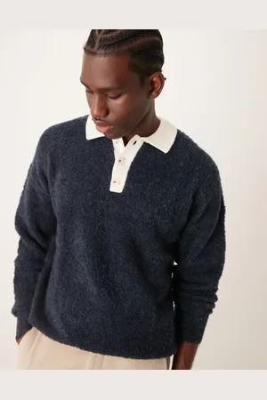 ASOS Polo holgado de estilo rugby de punto texturizado de