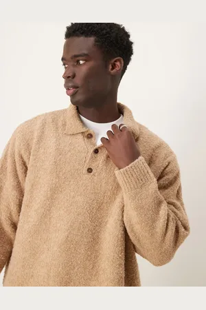 ASOS Jersey de corte cuadrado extragrande con cuello tipo polo de punto texturizado de -Neutro