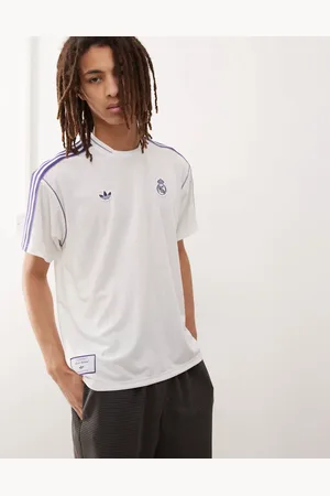 adidas Camiseta blanca unisex con diseño del Real Madrid Terrace Icons de