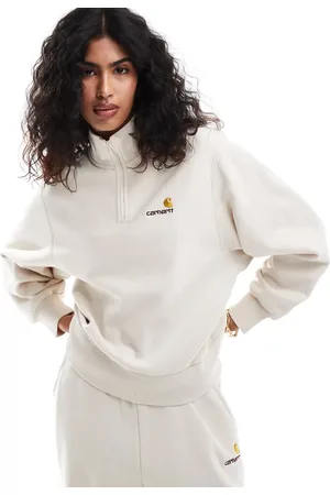 Carhartt Sudadera color con media cremallera y logo de texto American de (parte de un conjunto)-Blanco