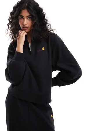 Carhartt Sudadera negra con media cremallera y logo de texto American de (parte de un conjunto)