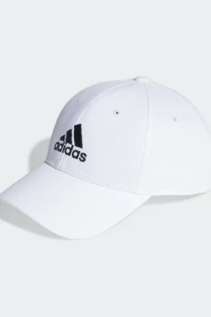 adidas Gorra de béisbol blanca y negra de sarga de algodón de adidas-Blanco