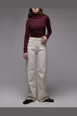 ARKET Vaqueros blanco invierno de pernera ancha y talle alto Lupine de