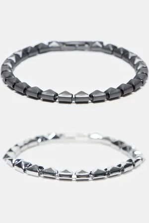 Reclaimed Pack de 2 pulseras de cuentas unisex de