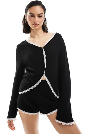 Miss Selfridge Cárdigan con ribete de encaje de (parte de un conjunto)